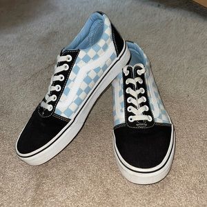 blue checkerboard old skool vans